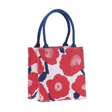 Itsy Bitsy Navy & Red Poppie Tote Bag
