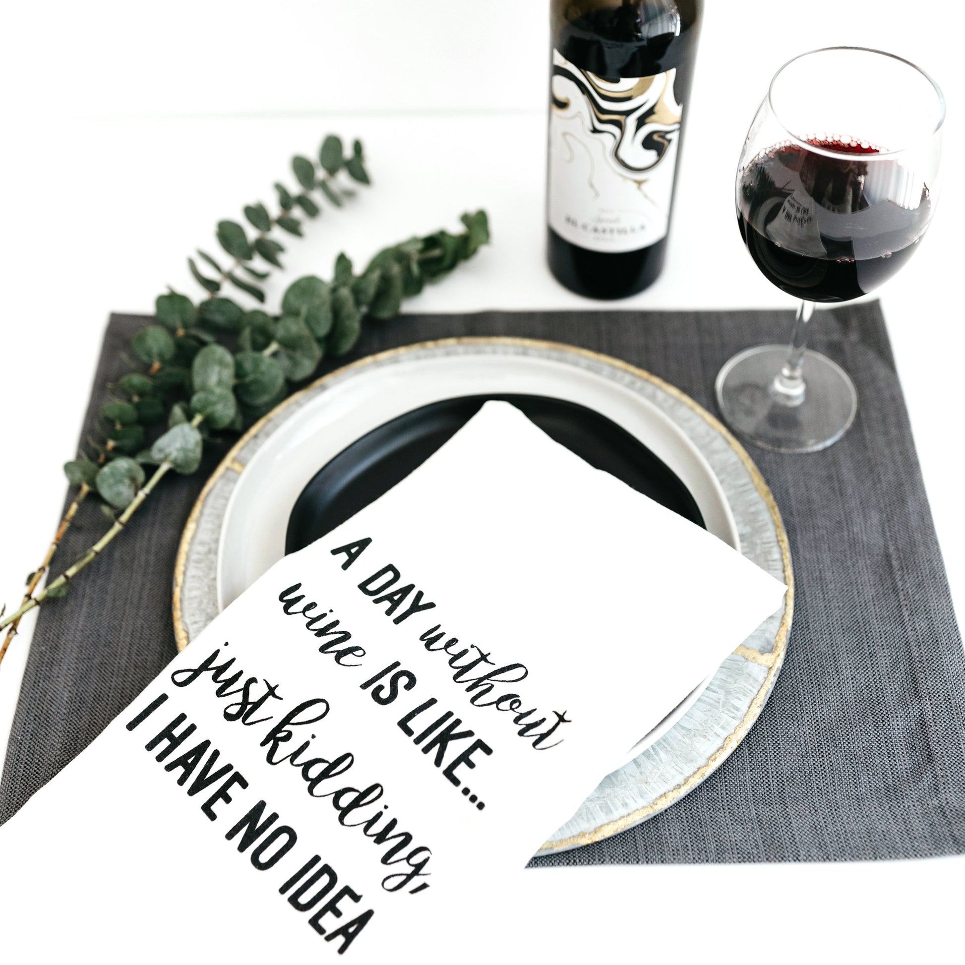 A Day Without Wine Tea Towel