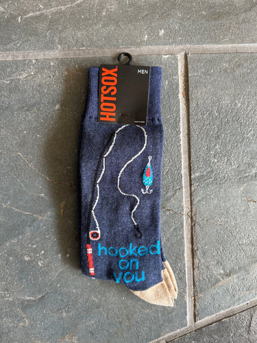 NEW Socks/M Hooked On You Fish