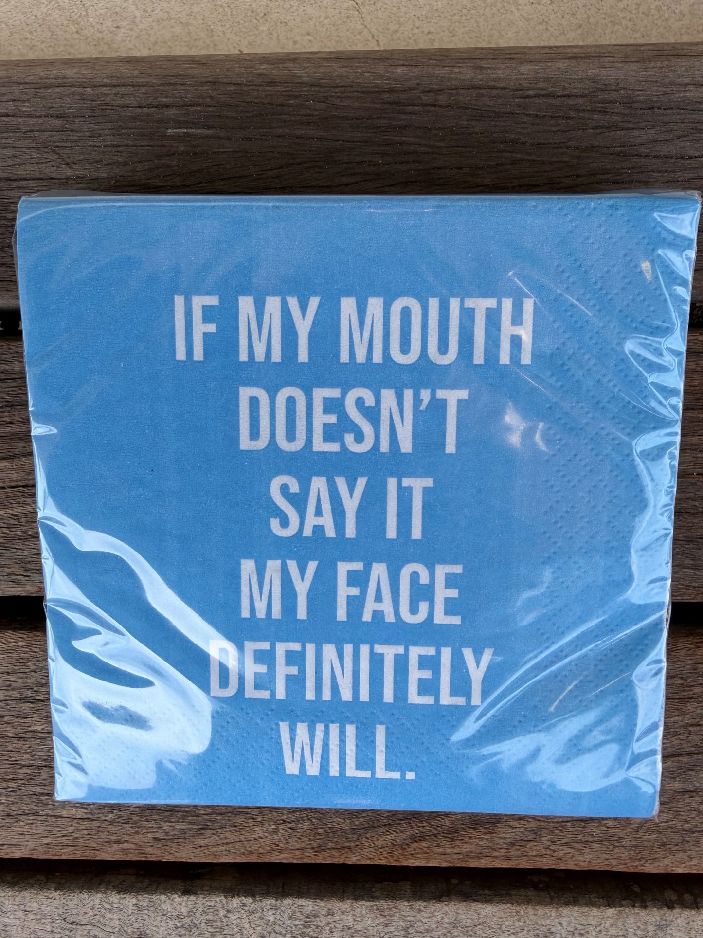 If My Mouth Doesn't Say It My Face Definetly Will Cocktail / Beverage Napkin