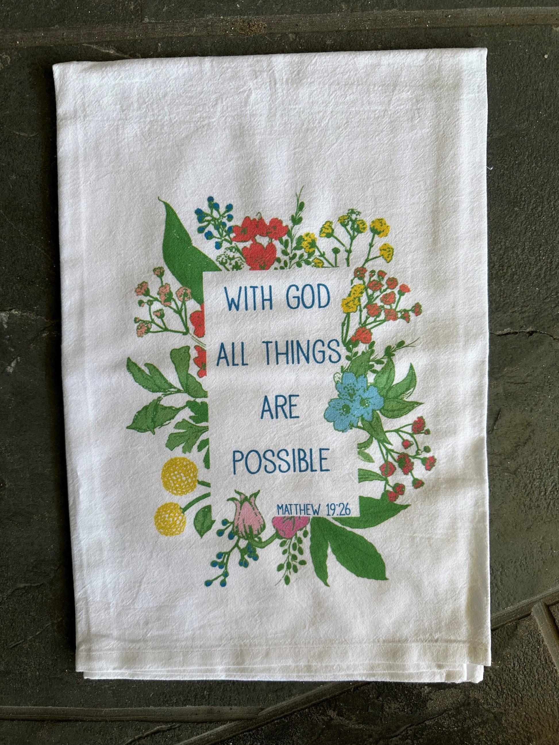 With God All Things Are Possible Dishtowel