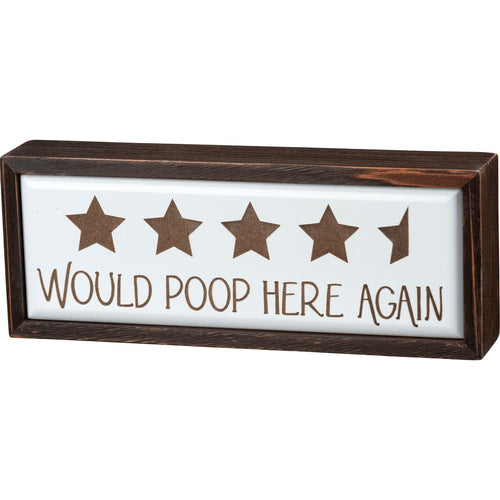 Would Poop Here Again Sign