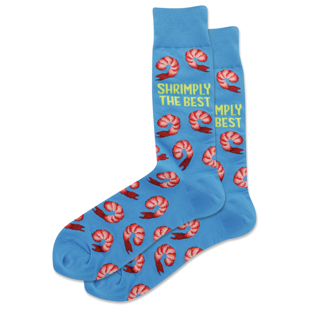 Shrimply the Best Blue Sock