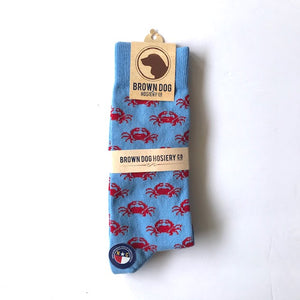 Blue Sock With Red Crab Men Sock