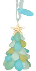 Resin Seaglass Tree Ornament