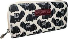 Bat Canvas Zip Around Wallet