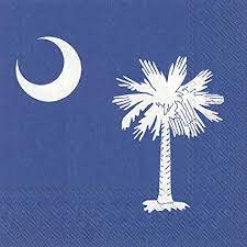 SC Palm and Cresent Moon Beverage Napkin